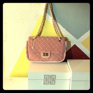 No name, pink velvet purse